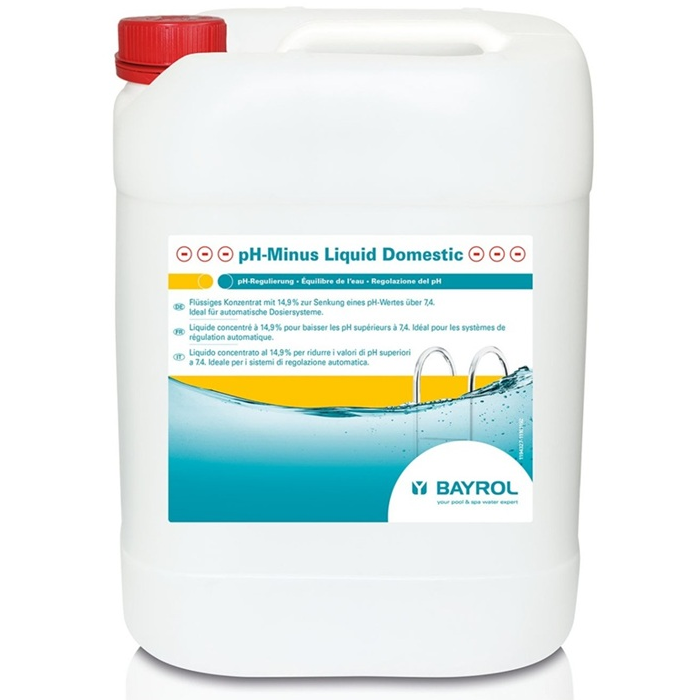 Bayrol pH-Minus Liquid Domestic – flüssiges Konzentrat, hohe Reinheit nach EN 15078, für Privatbäder