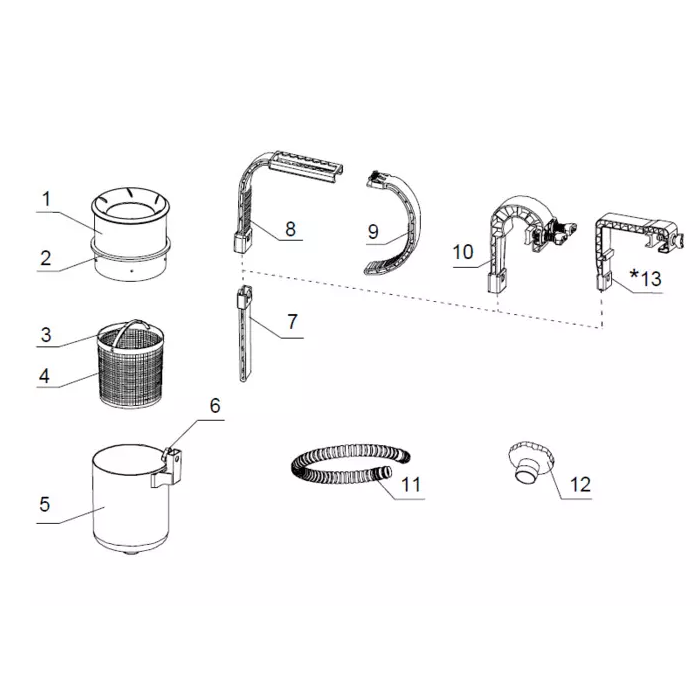 Intex Einhängeskimmer Deluxe – Ersatzteilübersicht mit Positionsnummer 10 (Halterung Easy & Oval Pool)hwimmend)