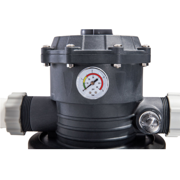 Intex Sandfilteranlage SX2100, Wege-Ventil Ansicht auf Manometer