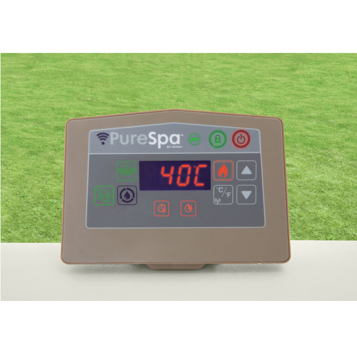 Intex Whirlpool PureSpa Chevron Deluxe Square, ⧄ 239x71 cm, mit Salzwasser- & Kalkschutzsystem