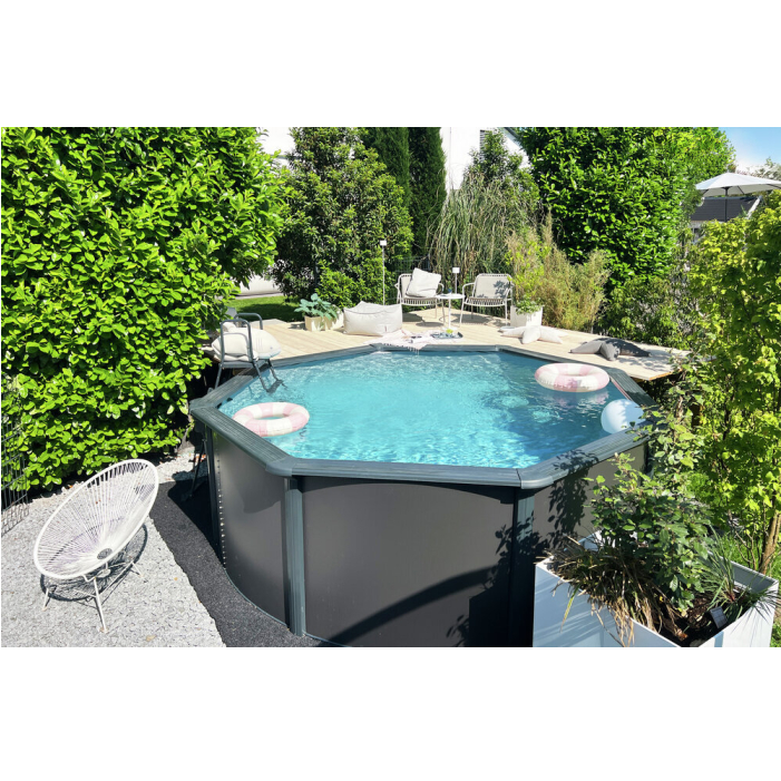 Steinbach Stahlwandpool Nuovo de Luxe II 550x120 cm, anthrazit