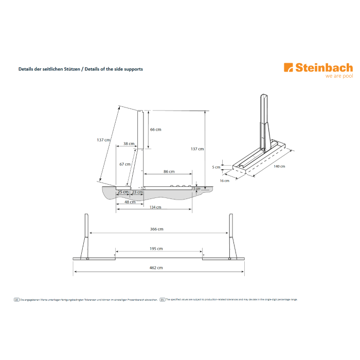 Steinbach Stahlwandpool Grande oval 549x366x135 cm