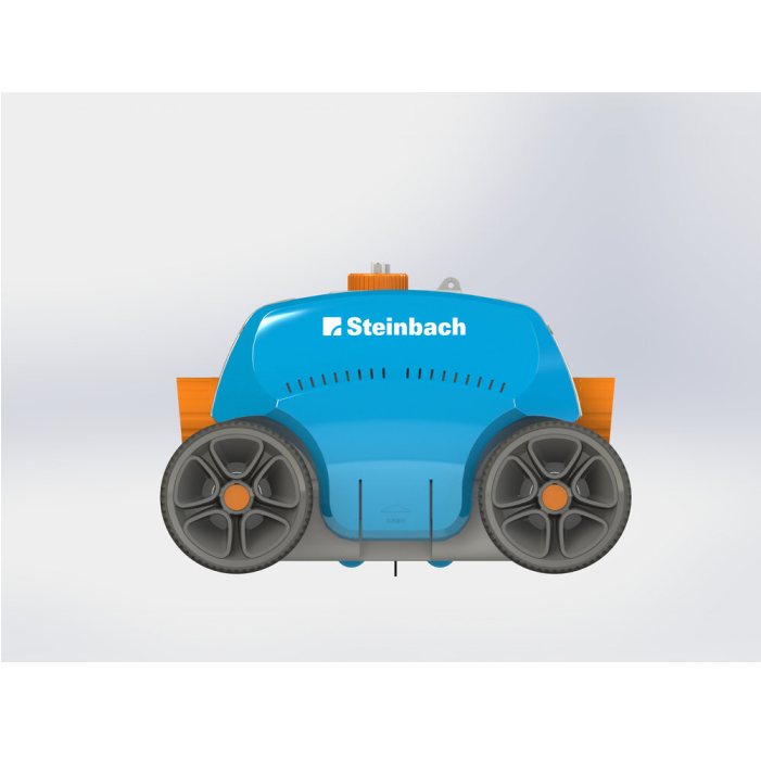 Steinbach Poolrunner Battery+ Seitenansicht – 5 L Schmutzauffangbehälter