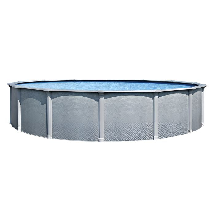 Steinbach Stahlwandpool Grande rund Ø 366x135 cm mit grauer Stahlwand und breitem Skimmer