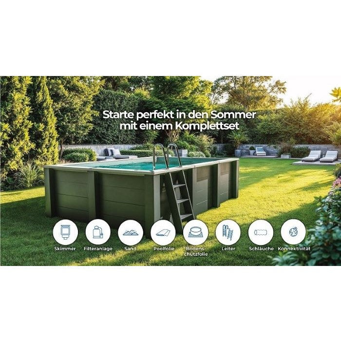 Gre Composite/WPC quadratisch 315x315x96 cm, NEU