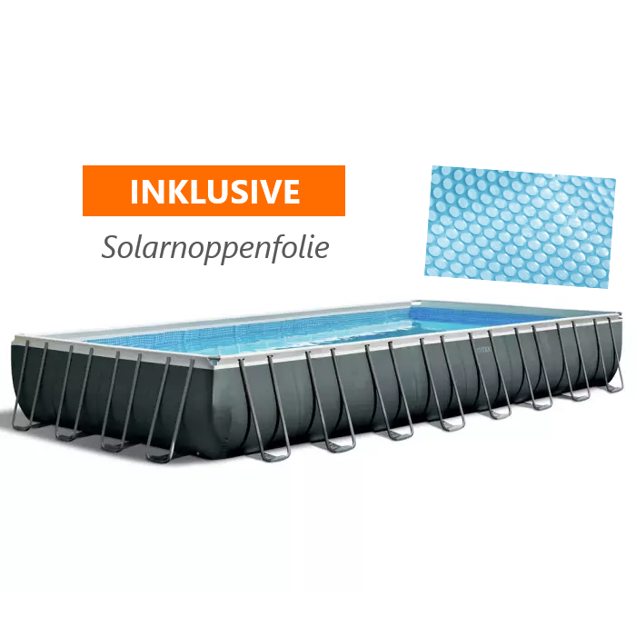 Intex Frame Pool Ultra Quadra XTR 975x488x132 cm + Solarnoppenfolie