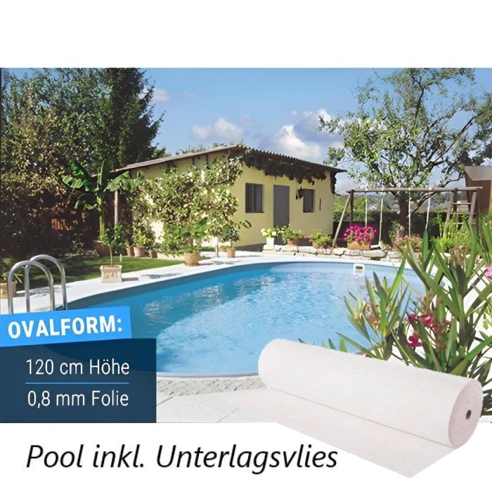 Stahlwandpool Compact Deluxe oval, 120 cm Höhe, Folie 0,8 mm