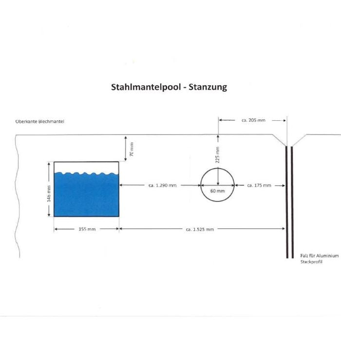 Stahlwandpool Compact oval, 135 cm Höhe, Folie 0,6 mm