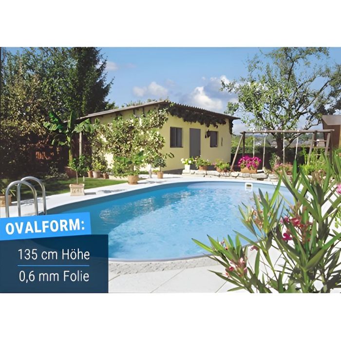 Stahlwandpool Compact oval, 135 cm Höhe, Folie 0,6 mm
