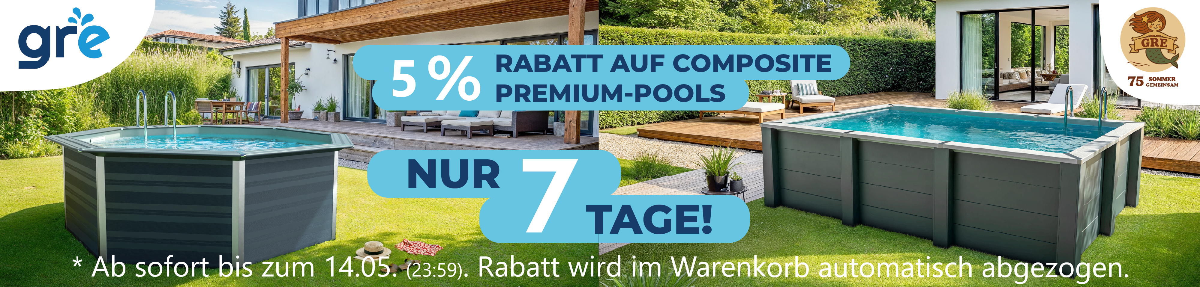 5% Rabatt auf alle Composite Pools bis zum 14.05. (23:59)