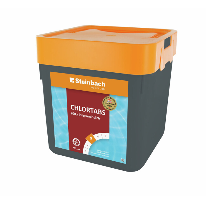 Steinbach Starterpaket Chemie, 4-teilig, 5 kg Chlortabs, 5 kg pH+Plus, 1 kg Chlorgranulat, 1 l Algezid