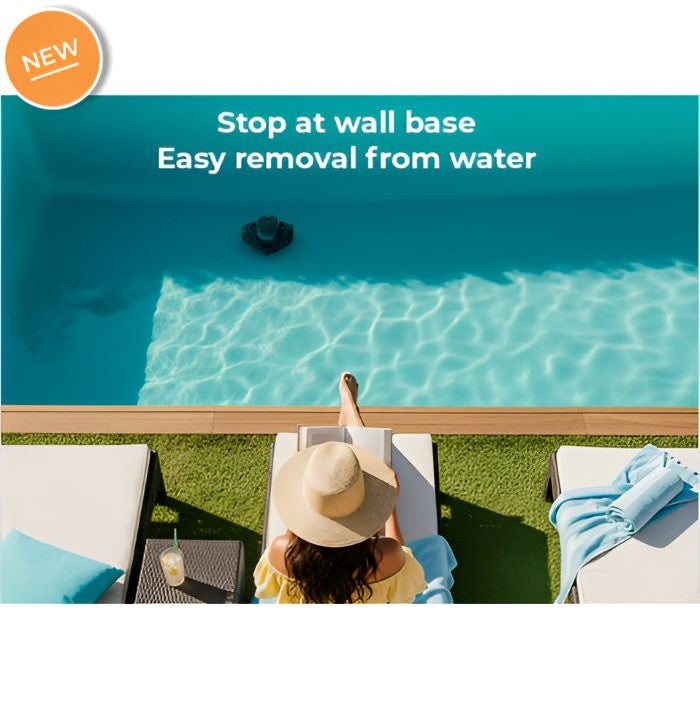 Gre Moovo 90 Akku-Poolroboter stoppt an der Poolwand – Coming Home Funktion