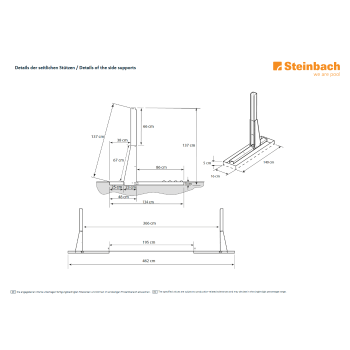 Steinbach Stahlwandpool Grande oval 730x366x135 cm