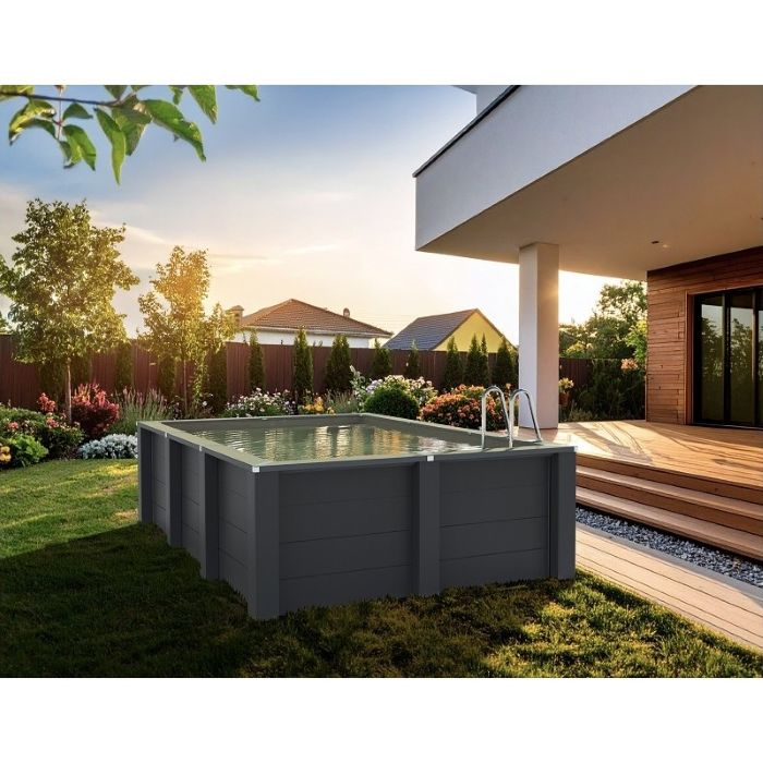 Gre Composite/WPC rechteckig 606x326x124 cm + LED Beleuchtung, NEU