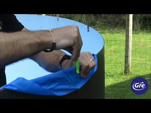 Poolfolie ausrichten und fixieren