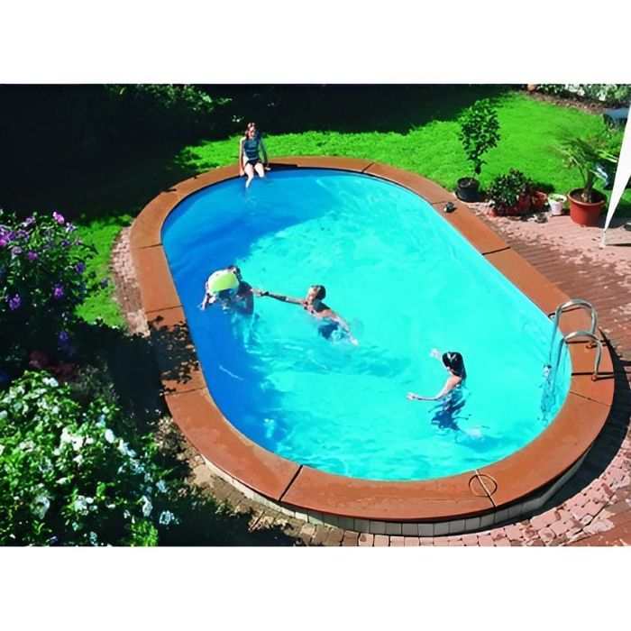Stahlwandpool Compact deluxe oval, 150 cm Höhe, Folie 0,8 mm