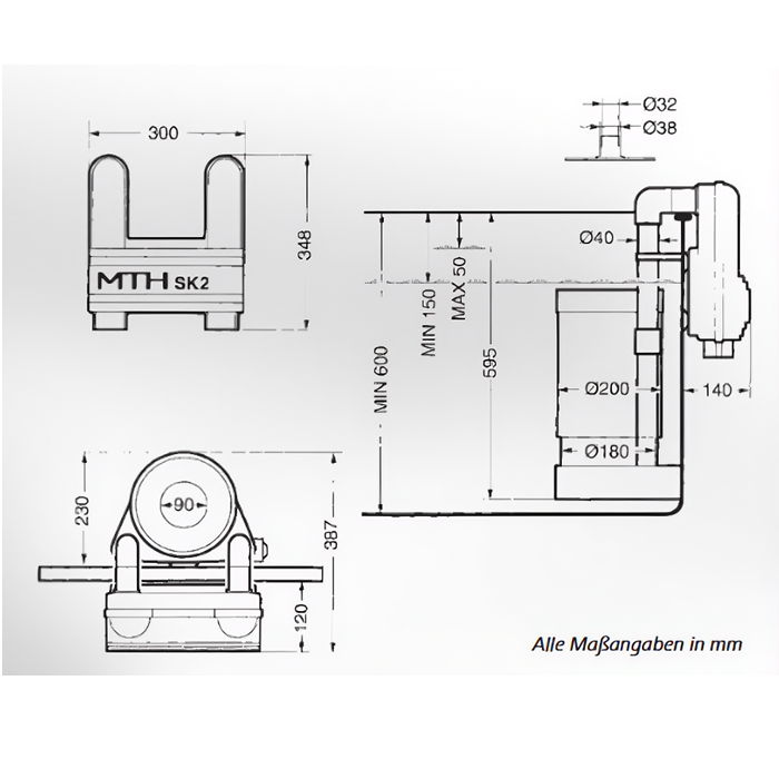 MTH Einhängeskimmer SK 2, verklebt, für Stahlwandpools